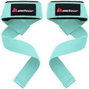 METEOR Weightlifting Straps for Grip and Stability, 60cm Cotton Blelnd Wrist Straps, Lifting Straps, Weight Straps with Soft Padding for Deadlifts, Powerlifting, and Gym Workouts
