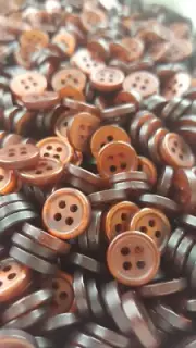 Rust Buttons, 4 Hole Sewing/Crafts Buttons 10mm - 24 Pieces (075)