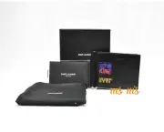 NIB Saint Laurent YSL Multicolor Applique Leather Wallet money clip