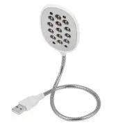 40cm USB 2.0 Flexible Metal Wire White 13 LED Light Lamp for PC Notebook