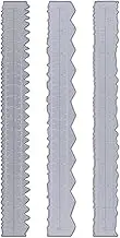 MUNEFE 3Pcs Metal Irregular Edges Ruler, Carbon Steel Paper Tearing Ruler, Embossing Cutting Dies Ruler for Office Architect Drawing Craft Decor