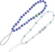Parliky Unique Bead Phone Charm Evil Eye Lanyard Phone Case Accessory Chain Strap
