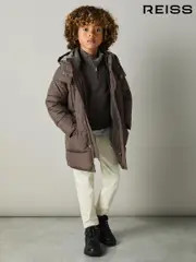 Reiss Chocolate Brown Carston 13-14 yrs Patch-Pocket Quilted Puffer Jacket (E67164) | $180