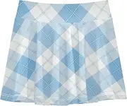 [FRODOTGV] Light Sky Blue Checks Girls Athletic Skorts with Shorts Golf Skort for Little Girl Kids Skort