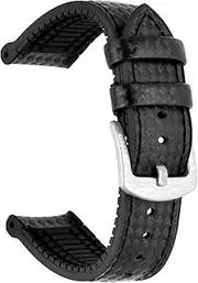 [SINAIKE] Silicone Watch Band 20mm 22mm Carbon Fiber Lightweight Rubber Watch Bands for Men Women Tapered Strap Metal Buckle Black Blue Red Orange…