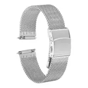 Stainless Steel Mesh Watch Band 16mm Quick Release Watch Strap, Silver Tone