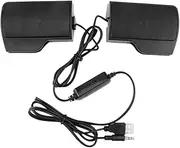 1 Piece USB Stereo Speaker Sound Bar Clipon Speakers Portable Black for Notebook Laptop Phone Music Player Computer