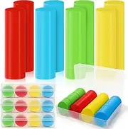 Pumtus 640 Pcs Plastic Poker Chips, 4 Colors Bingo Chips with Storage Box, 1.5 Inch Card Game Tokens, Counter Disk Counting Markers for Math Practice, Opaque Reward Coin for Teaching, Parties, Casino