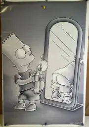 ROLLED 1997 BART SIMPSON B&W MIRROR PHOTO SIMPSONS 23X35 POSTER MATT GROENING