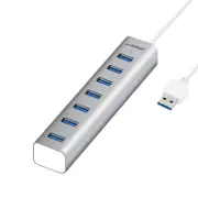 mbeatÆ 7-Port USB 3.0 Powered Hub - USB 2.0/1.1/Aluminium Slim Design Hub with Fast Data Speeds (5Gbps) Power Delivery for PC and MAC devices Weight: