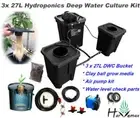 Hydroponics 3 Pots x27L DWC System Deep Water Culture 24 Hours Indoor Fast Grow