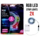 2X 300LED RGB LED Strip Light Battery Operated 5m Requires 3 x AA Batteries AU
