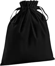 Westford Mill Organic Cotton Drawstring Bag (UK Size: 32cm x 25cm) (Black)