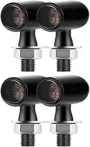 Motorcycle Indicators Flowing Turn Signal Lights 8mm LED MI&NI Turn Signal Light Indicators For YA&MA&HA Cafe Racer Flasher Lamp(4 X Amber White)