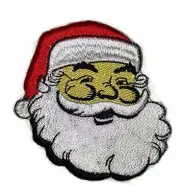 Santa Face [Laughing} Embroidered Iron on/Sew patch [3"3"]