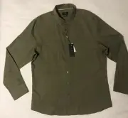 SABA MENS LORENZO KHAKI 100% ORGANIC COTTON UTILITY SHIRT XXL NWT RRP$149