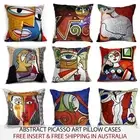 Abstract Art Picasso Nordic Premium Silk Throw Pillow 18" Cushion cover w Insert