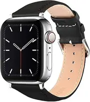 [MAOSEMSI] Leather Bands Compatible with Apple Watch Band 38mm 40mm 42mm 44mm， Upgrade Genuine Leather Replacement Strap Women Men for iWatch SE & Series 6/5/4/3/2/1