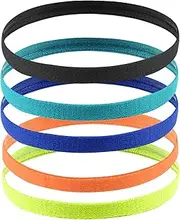 [AvoDovA] 5 Pcs Sports Headband Kids, Elastic Non-Slip Sports Hairbands for Boys & Girls, Unisex Fitness Headband