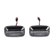 2Pcs Car Dynamic LED Side Marker Light Turn Signal Light for Land Cruiser 70 80 100 Series transparent White