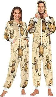 [ZZXXB] Scarecrow Print Onesie Pajamas for Adult Women Men Long Sleeves One Piece Onesies Hooded Sleepwear S - XL