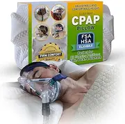 [EnduriMed] CPAP Pillow - Memory Foam Contour Design Reduces Face Mask Pressure & Air Leaks - 2 Head Rests for Max Comfort - Removable Foam Insert to Adjust Thickness - Stomach, Back, & Side Sleepers