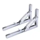2X Stainless Steel 12" Folding Table Shelf Bracket Wall mounted Shelves Bracket