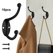 10x Classic Antique Industrial Style Double Coat Hook Vintage Cast Iron Hanger
