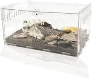 Magnetic Acrylic Reptile Cage,Transparent Enclosure Reptile Breeding Box,Breeding Box Terrarium Tank Suitabl for Tarantulas,Lizards,Chameleons,Hermit Crabs,Snakes,Insect,Turtle（12x8x6 Inch