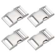 Metal Buckle, 4 Pack Quick Side Release Clips for Luggage(1.2" x 2", Silver)
