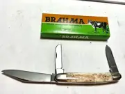 Parker Japan Bison smooth appaloosa bone stag stockman folding Knife, nos iob
