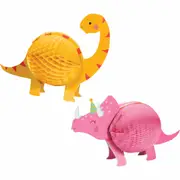 Girl Dino Party Honeycomb Centrepieces (Pack of 2)