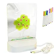 LED Note Board with Colors | 5 X6.7 Inches Lighted Acrylic Dry Erase Board,Tracing Writing Light Board with 7 Pens for Store, Festival, Birthday, Mother's Day