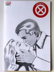 HOUSE OF X # 1 BLANK SKETCH COVER DRAWN AND SIGNED PENCIL ART ON COVER CYCLOPS