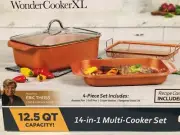 New Copper Chef Wonder Cooker XL 4 In 1 Multi-Use 12.5 QT - 4 Piece Set