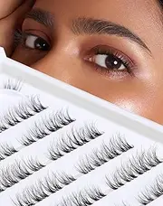 Cluster Lashes Natural Half Lashes Small DIY cluster eyelash extensions Cat Eye Cluster Lashes Wispy Mink Cluster Lash Extensions 3/4 False Eyelashes 7 Pairs DY19