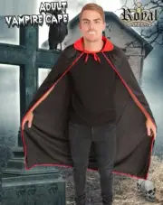 Deluxe Vampire Dracula BLACK CAPE Teen Adult Halloween Gothic Costume Party NEW