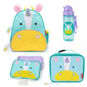 Skip Hop Zoo Backpack + Lunch Bag + Lunch Box + Drink Bottle 4pc Set - Unicorn