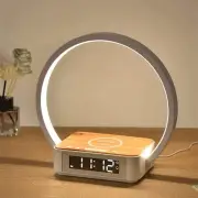 3-in-1 Wireless Charging Bedside Lamp Touch Table Lamp Alarm Clock Night Light