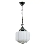St Kilda Opal Matt 8&quot; Shade w Chain Suspension Pendant