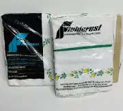 Vtg Fieldcrest Percal Fitted Twin Sheet & 2 Pillowcases Yellow Green Roses NEW