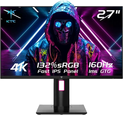 KTC 27" 4K UHD 144Hz Gaming Monitor - Fast IPS Panel 160Hz 1Ms GTG, HDR400 132%