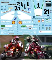 1/12 Decals for Ducati 996 R Fogarty Bayliss SBK Superbike 2000 Decal TBD735