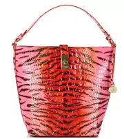 NWT BRAHMIN Ombre Melbourne Collection Shira Animal Print Bucket Bag MSRP $315