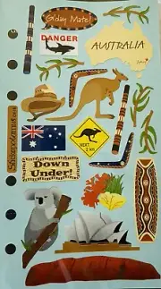 Set of 21 AUSTRALIA Stickers Kangaroo Koala Boomerang Aussie Flag Opera House