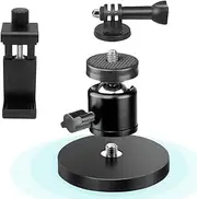 WELYOK Strong Magnetic Camera Mount with 360° Rotation Ball Head Phone Holder Compatible with GoPro 12 Hero 11/10/9/8/7/6, DJI OSMO Action, Insta360