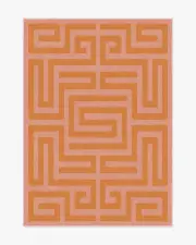 150' x 215' | Machine Washable Runner Rug | Kid & Pet Friendly | Indoor Rug | Maze Pink & Orange Tufted Rug | Ruggable