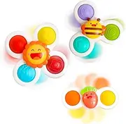 Suction Cup Spinner Toys for 1 Year Old Boy Gifts, Spinning Top Baby Bath Toys 6-12-18 Months, 1st One Year Old Girl Christmas Birthday Gifts Travel Sensory Toys for Toddlers 1-3
