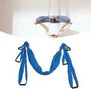 Yoga Hammock Swing Set, Anti Gravity Aerial Yoga Sling Inversion with 6 Handles, Steel Carabiners, Extension Straps for Indoor & Outdoor Fitness (Dark Blue)