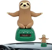 Solar Powered Sloth - Dashboard Bobblehead Toy, Animated Shaking Doll, Solar Sloth Dancer | Energy-Efficient Figure with Cute Movement, Interactive Nodding Ornament Dashboard, Car, Home Decor